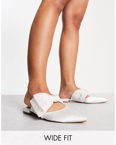 ASOS Wide Fit Love-match Bow Ballet Flats - White