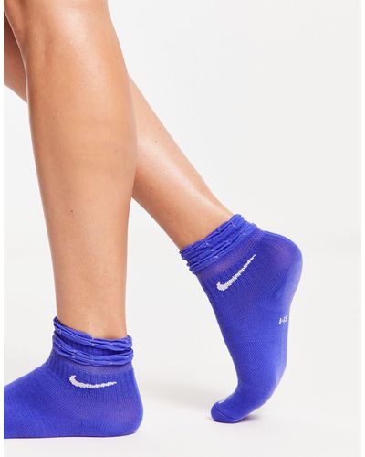 Nike – gerüschte, knöchelhohe socken - Blau