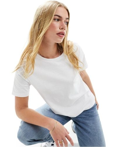 Mango T-shirt con scollo rotondo bianca - Bianco