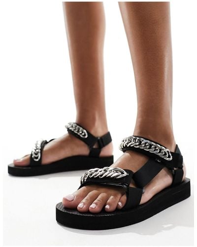 ARIZONA LOVE – trekky – sandalen mit kettenverzierung - Schwarz