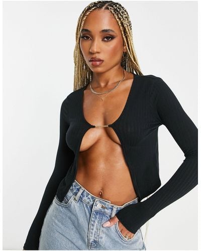 ASOS Long Sleeve Top With Chain Detail - Black