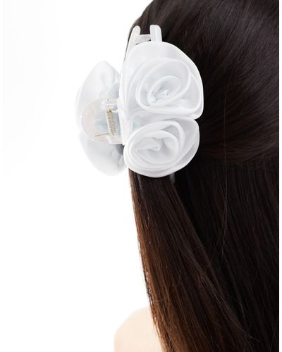ASOS Hair Claw With Corsage Floral Detail - White