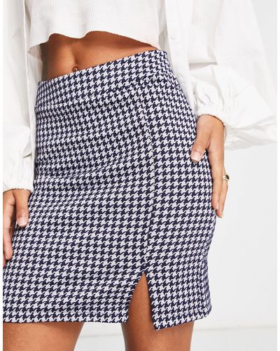 Vero Moda Minifalda a cuadros frsh - Azul