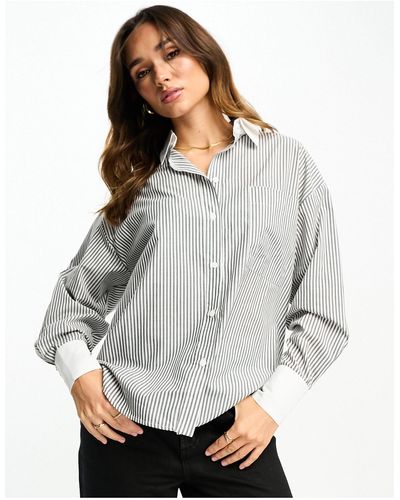 ASOS Shirt With Contrast Collar & Cuffs - White