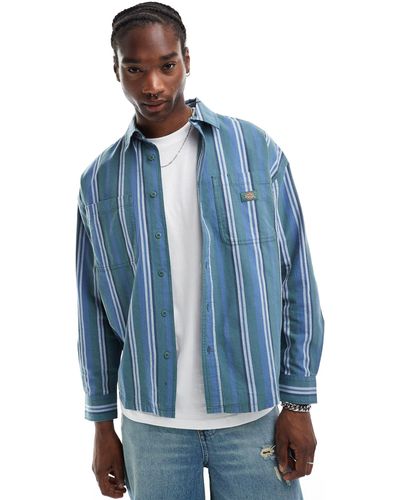 Dickies Glade Spring Long Sleeve Striped Shirt - Blue