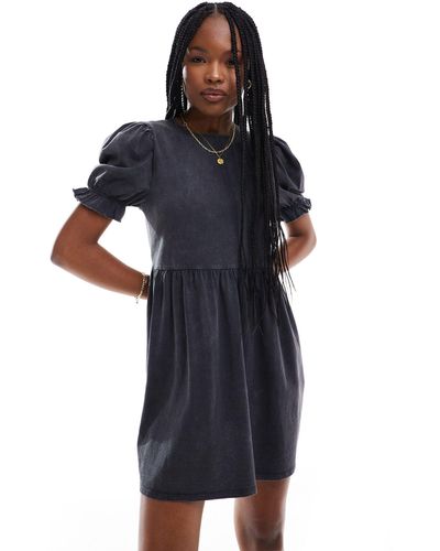 Miss Selfridge Short Sleeve Mini Smock Dress - Black