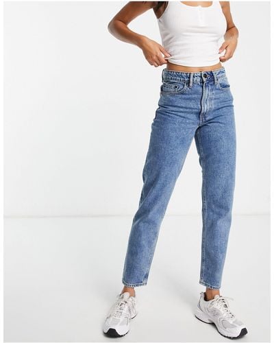 WÅVEN – elsa – gerade geschnittene jeans mit hohem bund - Blau
