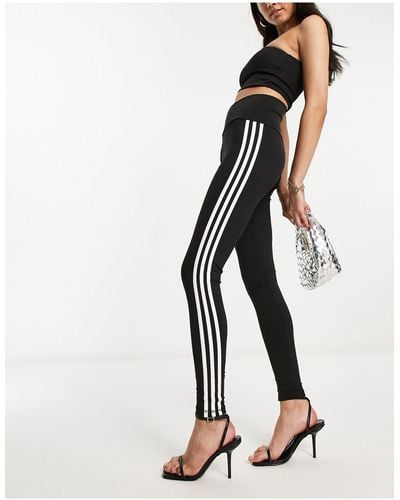 adidas Originals Three Stripe leggings - White