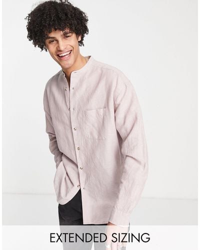 ASOS – oversize-leinenhemd im stil der 90er - Pink