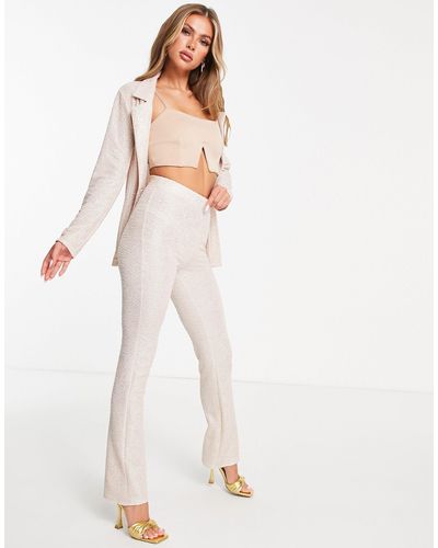 ASOS Jersey Shimmer Suit Kickflare Trouser - Metallic