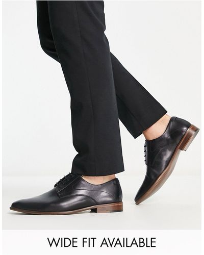 ASOS Chaussures derby en cuir à lacets - Noir