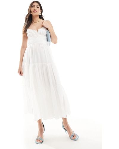 EVER NEW Milkmaid Midi Dress - White