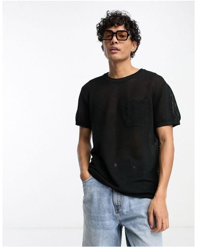 PacSun Mesh Knit T-shirt - Black