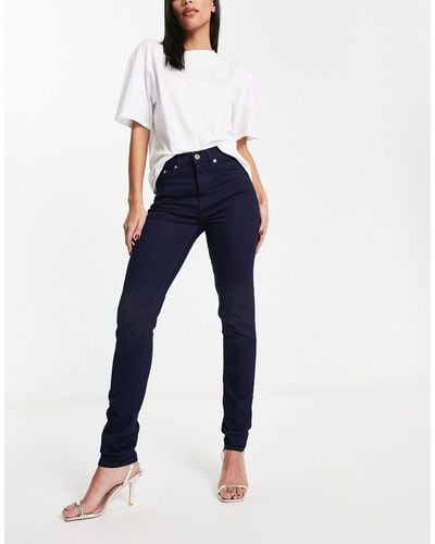 French Connection Jeans skinny a vita alta indaco - Blu