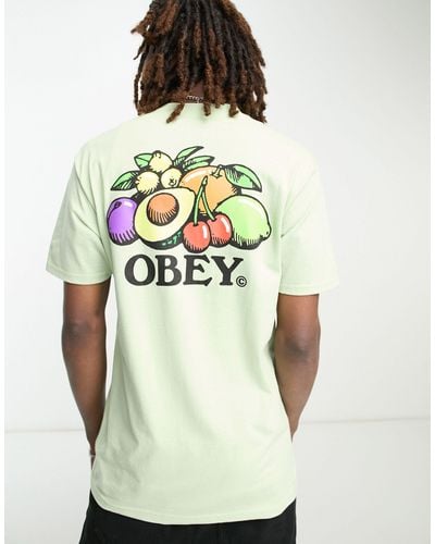 Obey Bowl Of Fruit Backprint T-shirt - Green