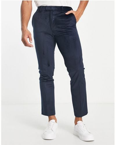 French Connection Velvet Suit Pants - Blue