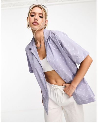 Nike Everyday modern aop - chemise à logo - brume indigo - Blanc
