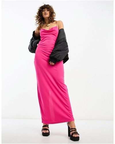ONLY Cowl Neck Midi Dress - Pink