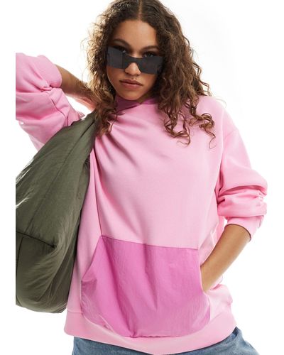 ASOS Oversized Nylon Hoodie - Pink