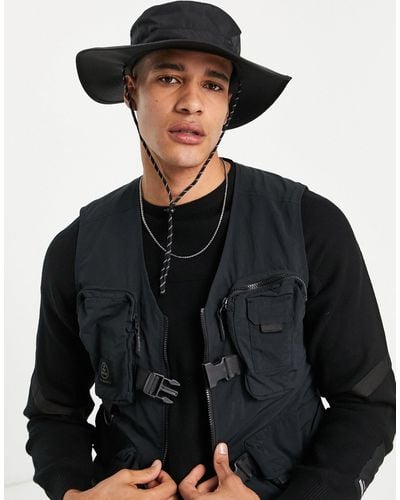 ASOS Safari Bucket Hat With Contrast Puller - Black