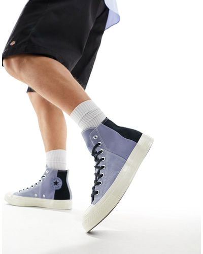Converse Chuck 70 Hi Suede And Canvas Trainers - Blue
