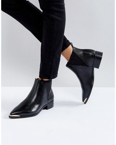 Ivyrevel Flat Pointed Ankle Boot With Metal Trim - Black