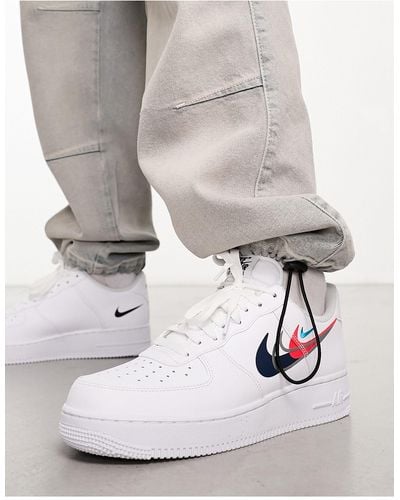 Nike Air Force 1 '07 - Sneakers Met Gestapelde Swoosh - Grijs