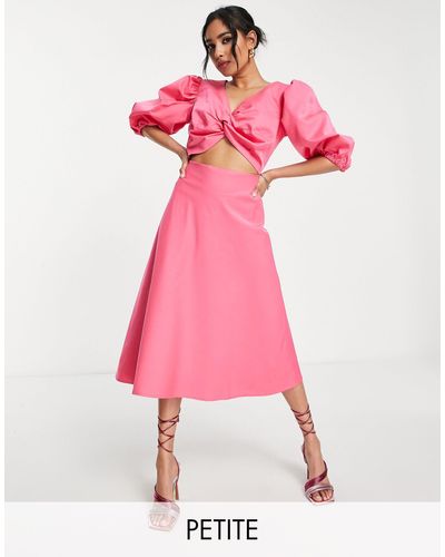 Collective The Label Twist Front Cut Out Back Midi Dress - Pink