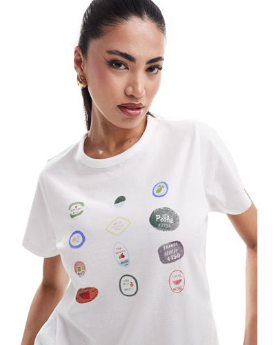 Abercrombie & Fitch – schmal geschnittenes t-shirt - Weiß