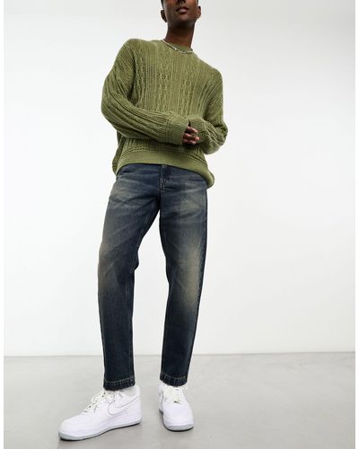 ASOS Jeans classici rigidi slavato y2k - Verde