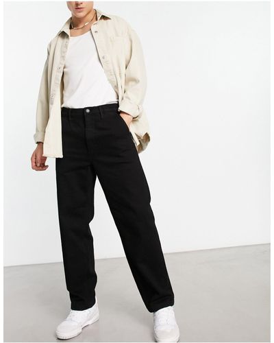 SELECTED Loose Fit Workwear Trouser - White