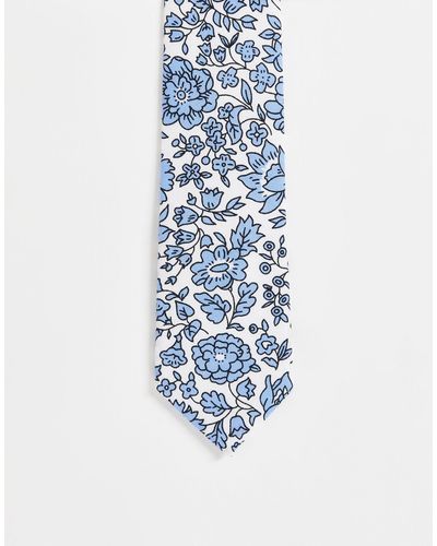 Ben Sherman Ditsy Floral Tie - Blue