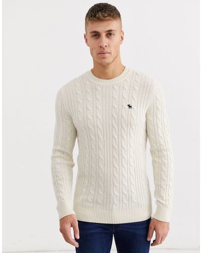 Abercrombie & Fitch Icon Logo Cable Knit Sweater - Multicolour