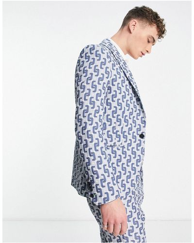 Twisted Tailor Steroetzle - giacca da abito jacquard - Blu