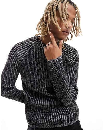 Reclaimed (vintage) Plaited Rib Knitted Sweater - Black