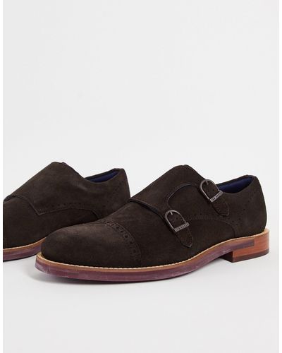 Ted Baker Double Buckle Monk Shoe - Brown