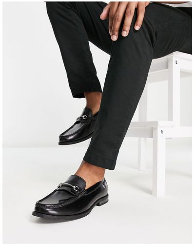Ben Sherman Leather Snaffle Loafers - Black