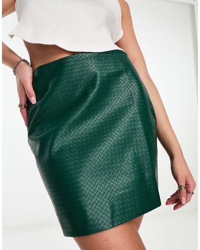 4th & Reckless Croc Mini Skirt - Green