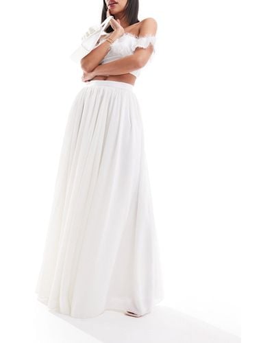 Y.A.S Bridal Tuelle Maxi Skirt - White