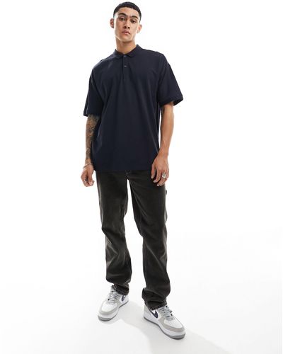 New Look Oversized Pique Polo - Blue