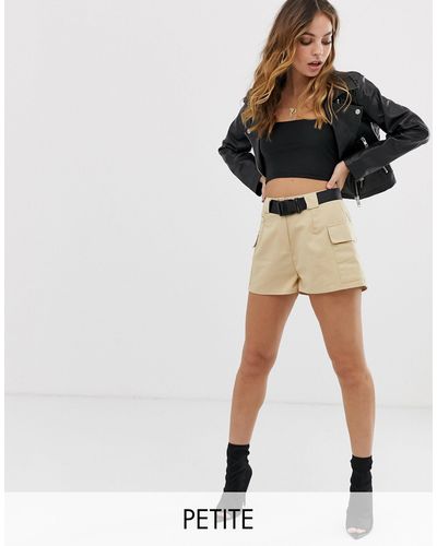 Missguided Utiity Shorts With Pocket Detailing - Natural