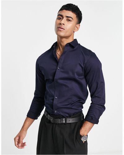 Jack & Jones Premium - camicia elegante slim elasticizzata - Blu