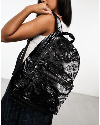 adidas Originals Satin Trefoil Monogram Backpack - Black