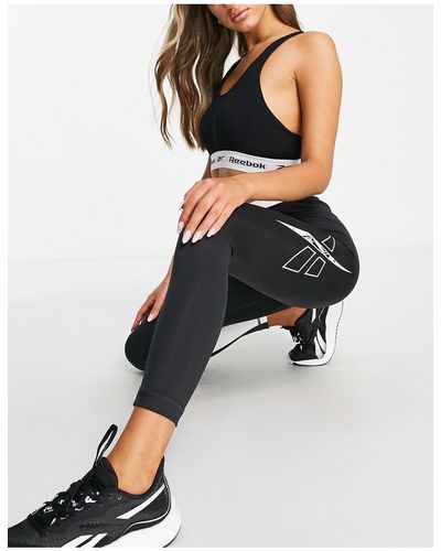 Reebok Training workout ready - leggings con logo grande, colore - Nero