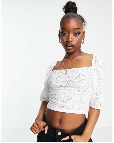 Missguided Milkmaid Crop Top - White