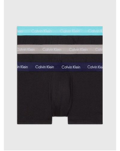 Calvin Klein Low Rise Cotton Stretch Trunks 3 Pack - Black