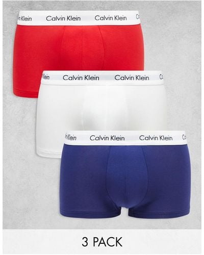Calvin Klein – 3er-pack unterhosen aus elastischer baumwolle - Mehrfarbig