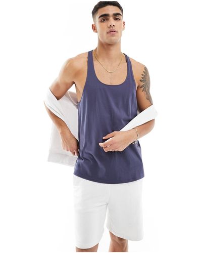 ASOS 4505 Icon Training Stringer Singlet With Quick Dry - Blue