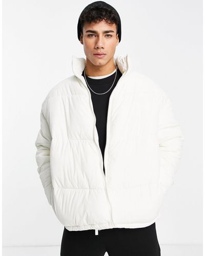 New Look Funnel Neck Puffer Jacket - Natural
