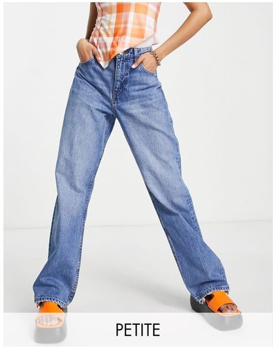 Bershka Petite - Dad Jeans - Blauw